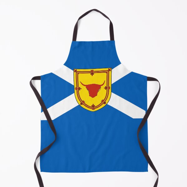 Item preview, Scottish Saltire Flag with Highland Cow Head Shield (bratach shalainn na h-Alba le sgiath ceann mairt Gàidhealach) designed and sold by JonathanR1994.