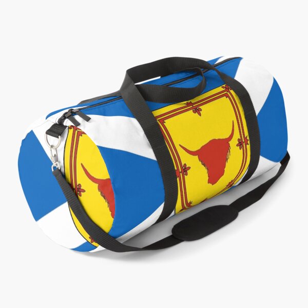 Item preview, Scottish Saltire Flag with Highland Cow Head Shield (bratach shalainn na h-Alba le sgiath ceann mairt Gàidhealach) designed and sold by JonathanR1994.