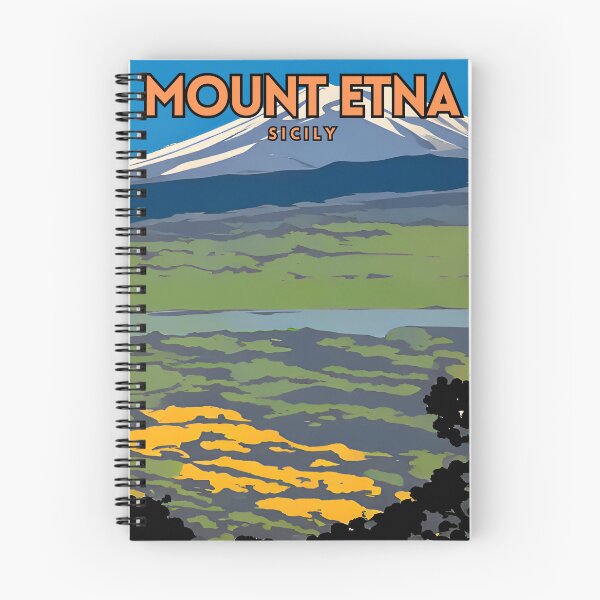 Item preview, Mount Etna Sicily Vintage Travel Poster designed and sold by ZionPosteria.