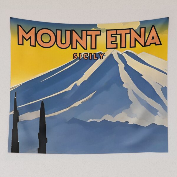 Item preview, Mount Etna Sicily Vintage Travel designed and sold by ZionPosteria.