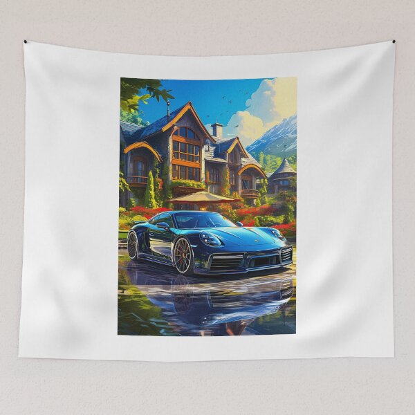 Item preview, Green Porsche 911, Luxury Estate & Super Car, Vibrant Home Decor, Collector's Item, Car Enthusiast Gift designed and sold by RevUpDesign.