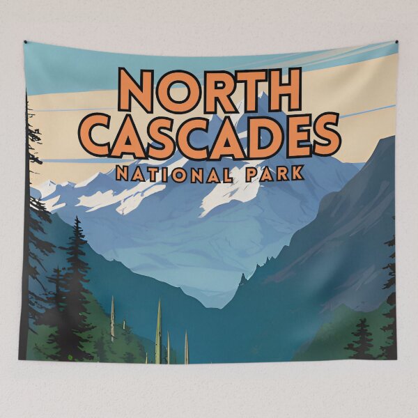 Item preview, North Cascades National Park Travel Poster designed and sold by ZionPosteria.