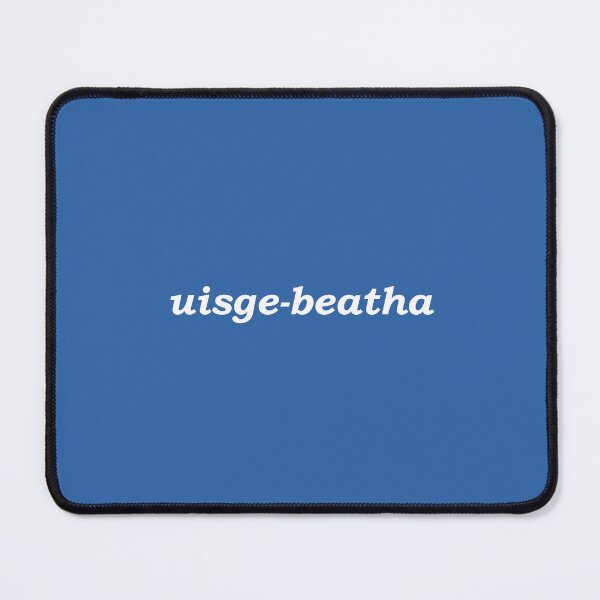 Item preview, uisge-beatha (the Gaelic word for whisky) in blue- it translates as "water of life" in Scottish Gaelic. Uisge means water and beatha means life designed and sold by Mamaidh Made.