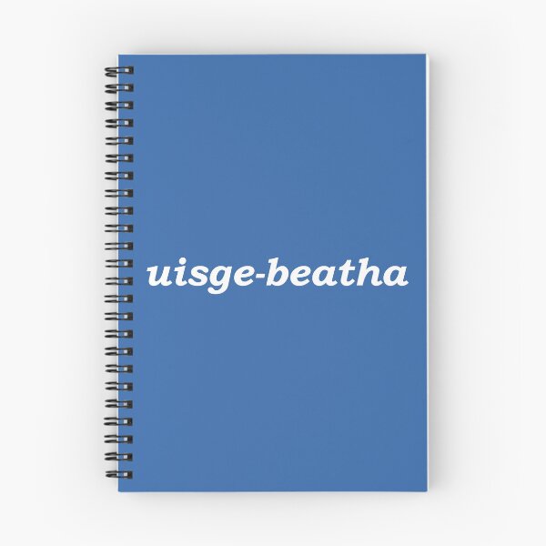 Item preview, uisge-beatha (the Gaelic word for whisky) in blue- it translates as "water of life" in Scottish Gaelic. Uisge means water and beatha means life designed and sold by Mamaidh Made.