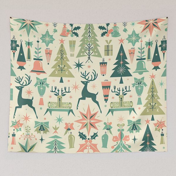 Item preview, Festive Retro Holiday Pattern designed and sold by SportyAndArtful.