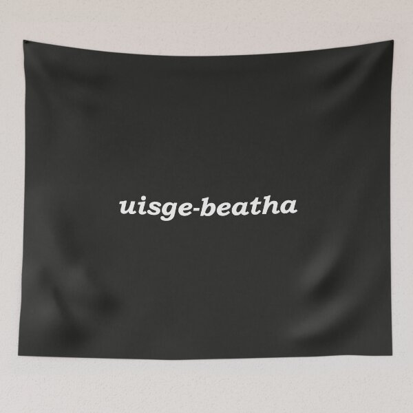 Item preview, uisge-beatha (the Gaelic word for whisky) in black- it translates as "water of life" in Scottish Gaelic. Uisge means water and beatha means life designed and sold by Mamaidh Made.