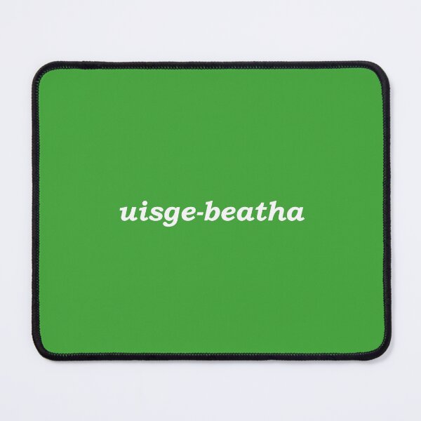 Item preview, uisge-beatha (the Gaelic word for whisky) in bright green - it translates as "water of life" in Scottish Gaelic. Uisge means water and beatha means life designed and sold by Mamaidh Made.
