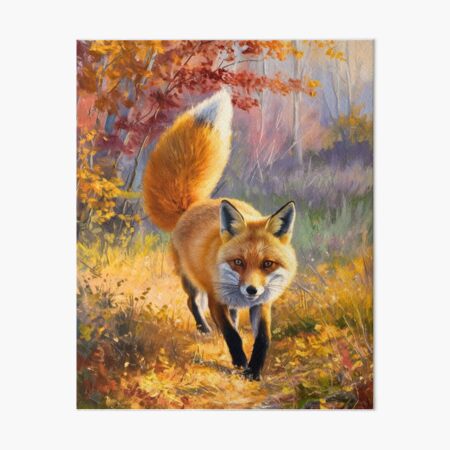 Item preview, Fox Portrait. Autumn season, fall fox, vintage fox, fox painting, Claude Monet style designed and sold by FoxVibes.