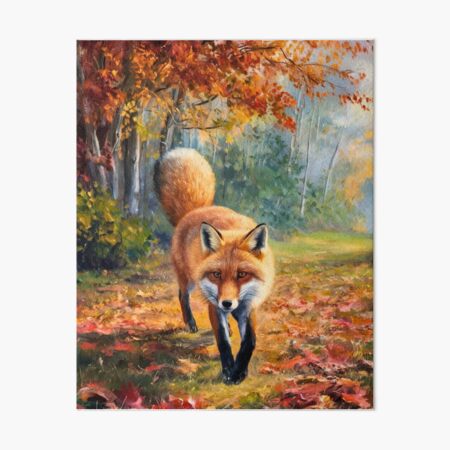 Item preview, Fox Portrait. Autumn season, fall fox, vintage fox, fox painting, Claude Monet style designed and sold by FoxVibes.