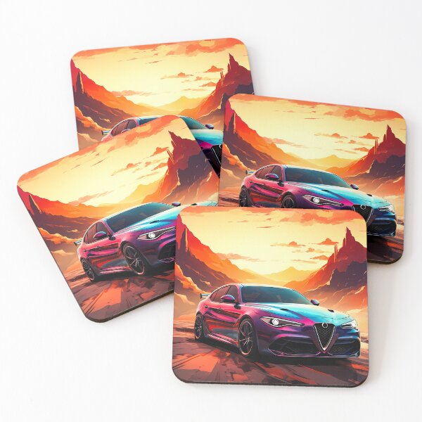 Item preview, Purple Alfa Romeo Giulia Quadrifoglio Sunset In Canon designed and sold by RevUpDesign.