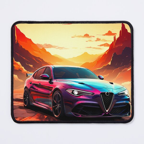 Item preview, Purple Alfa Romeo Giulia Quadrifoglio Sunset In Canon designed and sold by RevUpDesign.