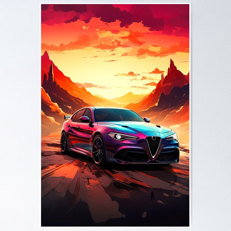 Purple Alfa Romeo Giulia Quadrifoglio Sunset In Canon