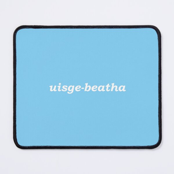 Item preview, uisge-beatha (the Gaelic word for whisky) in cyan pastel - it translates as "water of life" in Scottish Gaelic. Uisge means water and beatha means life designed and sold by Mamaidh Made.