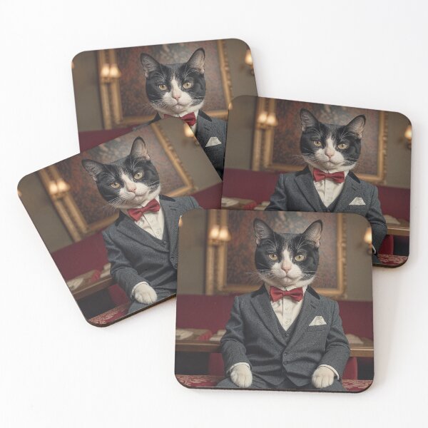 Item preview, A dapper black and white feline designed and sold by ModernTwisted.