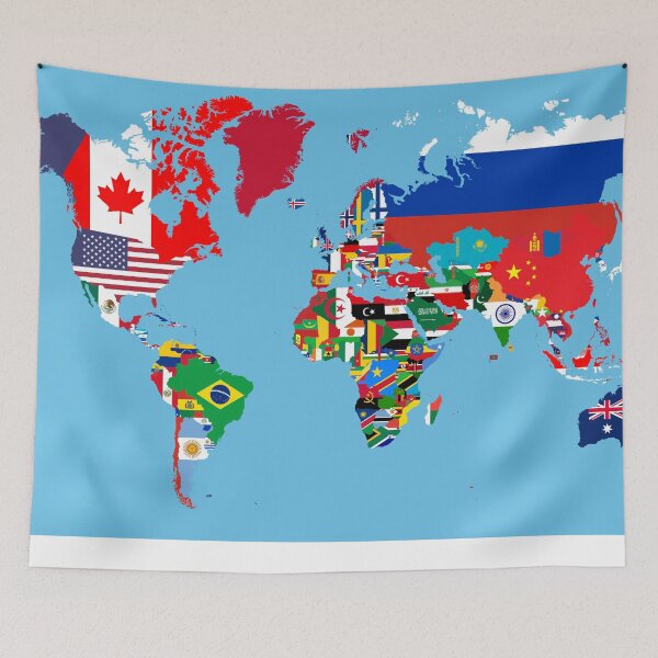 Item preview, World Flag Map designed and sold by Candie-Shop.