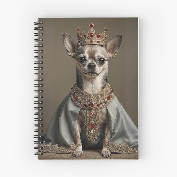 Item preview, grey chihuahua adorned in royal queen's robes and a crown designed and sold by ModernTwisted.