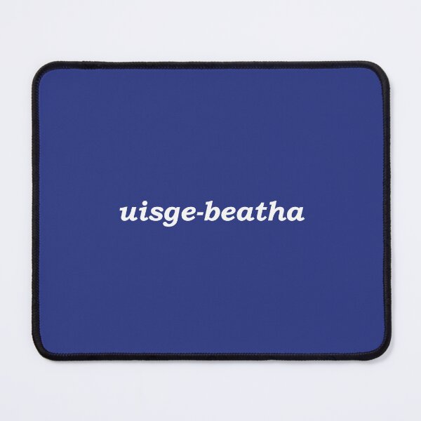 Item preview, uisge-beatha (the Gaelic word for whisky) in dark blue- it translates as "water of life" in Scottish Gaelic. Uisge means water and beatha means life designed and sold by Mamaidh Made.