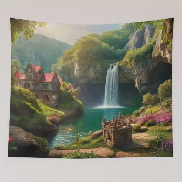 Item preview, Mystical Forest Cave of Sunlit Falls designed and sold by BlareBlare.