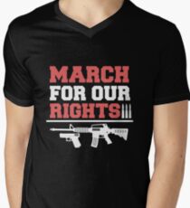 March For Our Rights Shirt - Pro Gun Shirts Men's V-Neck T-Shirt