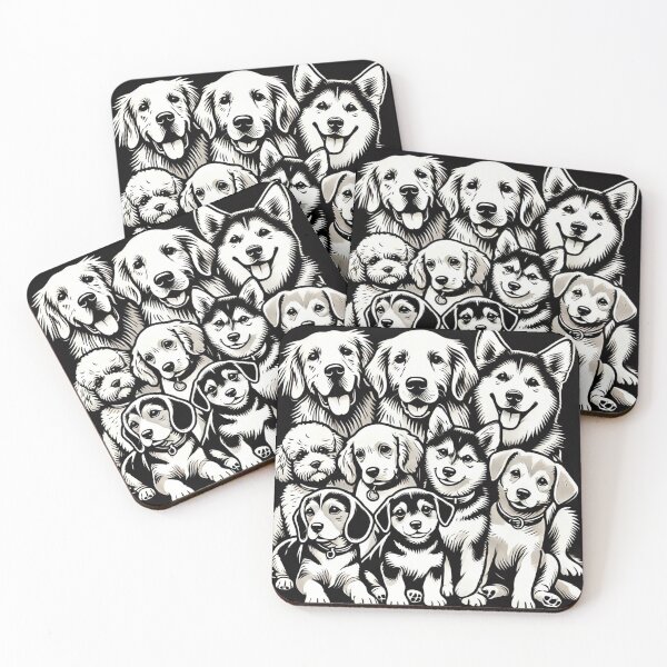 Item preview, Adorable dogs group in Banksy-style vibrant street art. designed and sold by toypoodlemom.