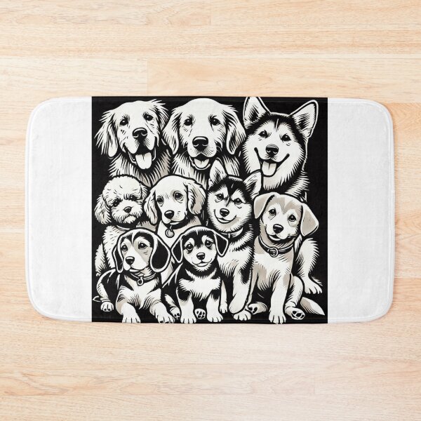 Item preview, Adorable dogs group in Banksy-style vibrant street art. designed and sold by toypoodlemom.