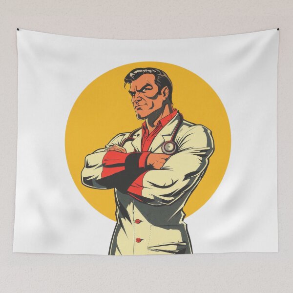 Item preview, Cartoon Medical Hero designed and sold by palmyst.