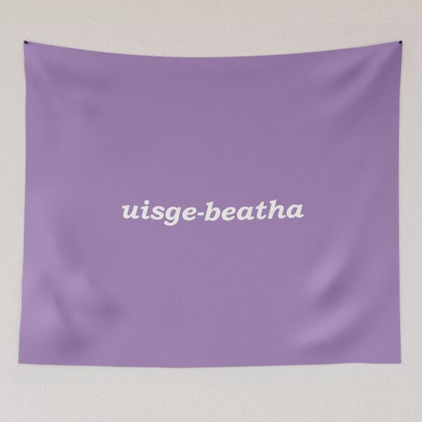 Item preview, uisge-beatha (the Gaelic word for whisky) in indigo pastel - it translates as "water of life" in Scottish Gaelic. Uisge means water and beatha means life designed and sold by Mamaidh Made.