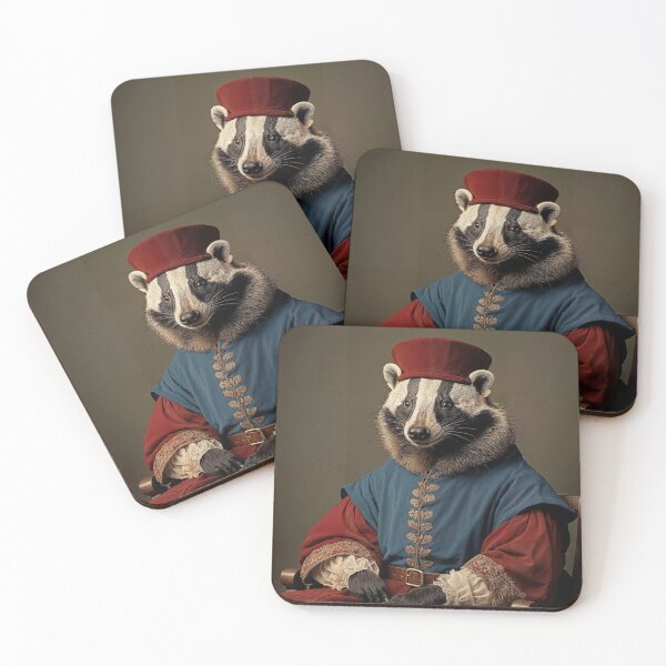 Item preview, badger adorned in intricate medieval attire designed and sold by ModernTwisted.