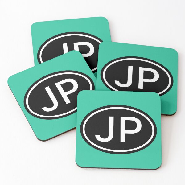 Item preview, JP Initials Monogram Oval White Letters designed and sold by Jeallan Designs.