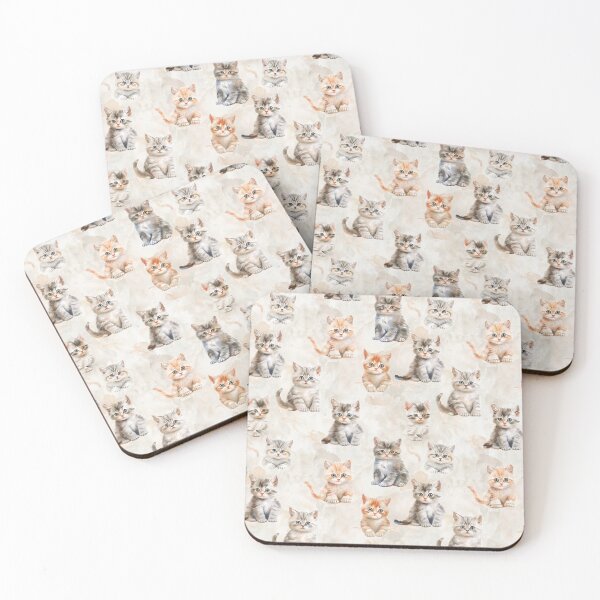 Item preview, playful curious cute fur cats seamless patterns designed and sold by HerbGimmick.
