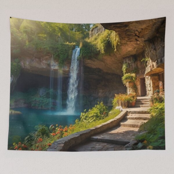 Item preview, Secret Enchanted Cave of Sunlight and Waterfalls designed and sold by BlareBlare.