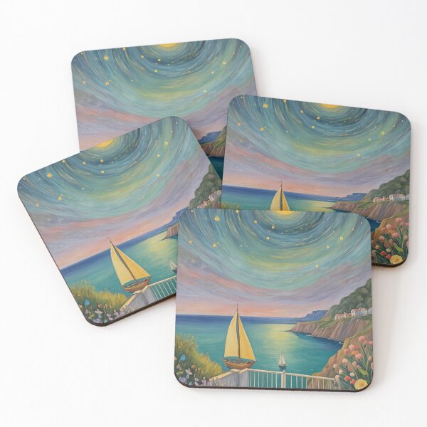 Item preview, Starlit Serenity: Sailboats in a Night Bay designed and sold by Lizetteh.