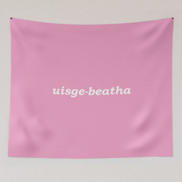 Item preview, uisge-beatha (the Gaelic word for whisky) in pink pastel - it translates as "water of life" in Scottish Gaelic. Uisge means water and beatha means life designed and sold by Mamaidh Made.