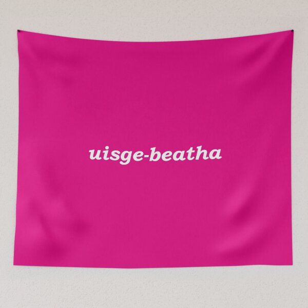Item preview, uisge-beatha (the Gaelic word for whisky) in pink - it translates as "water of life" in Scottish Gaelic. Uisge means water and beatha means life designed and sold by Mamaidh Made.