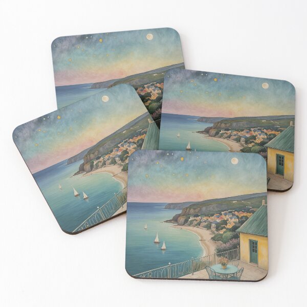 Item preview, Moonlit Haven: Sailboats in a Night Bay designed and sold by Lizetteh.