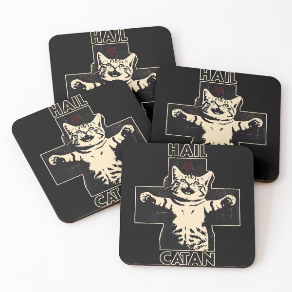 Item preview, Hail Catan Satan Funny Cat Cross designed and sold by TomFrontierArt.