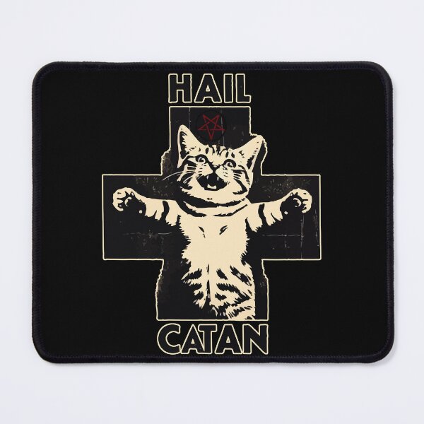Item preview, Hail Catan Satan Funny Cat Cross designed and sold by TomFrontierArt.