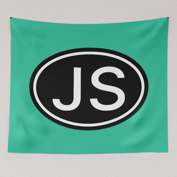 Artikelvorschau, JS Initialen Monogramm ovale weiße Buchstaben entworfen und verkauft von Jeallan Designs.
