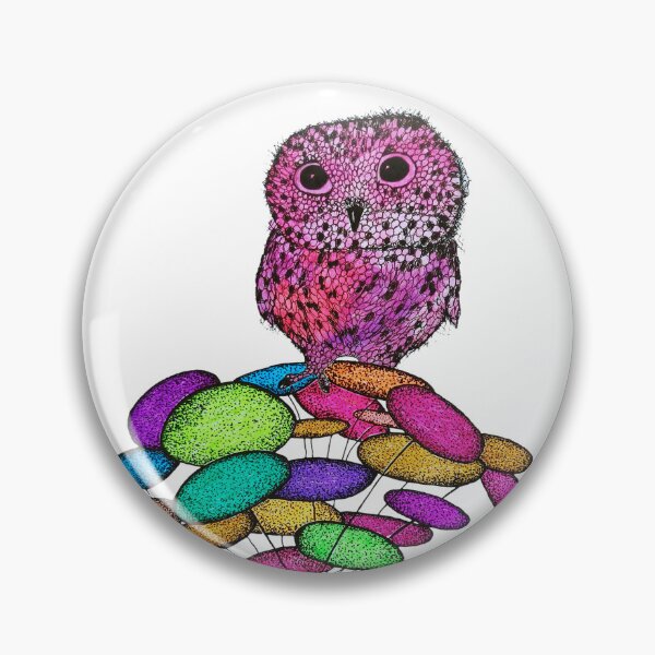 Item preview, purple owl, cute owl,sweet bird,colorful flower designed and sold by NB-Artmagic.