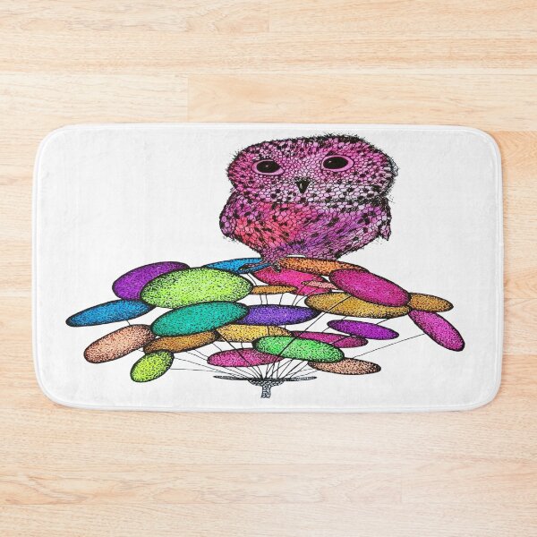 Item preview, purple owl, cute owl,sweet bird,colorful flower designed and sold by NB-Artmagic.
