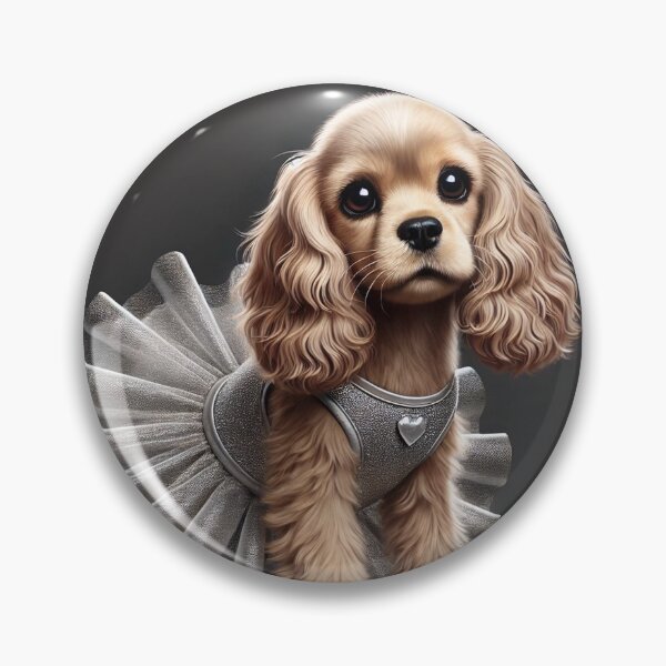 Item preview, Adorable Cavalier King puppy in sparkly silver tutu. designed and sold by toypoodlemom.