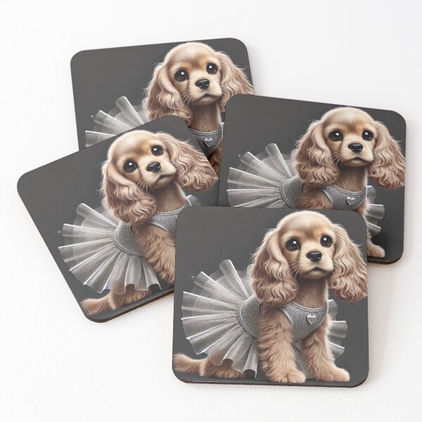 Item preview, Adorable Cavalier King puppy in sparkly silver tutu. designed and sold by toypoodlemom.