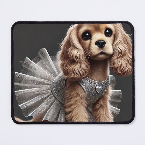 Item preview, Adorable Cavalier King puppy in sparkly silver tutu. designed and sold by toypoodlemom.