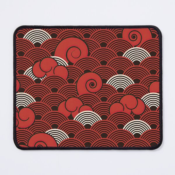Item preview, Traditional Japanese Vintage with Abstract Red and White Waves Pattern designed and sold by Teravill.