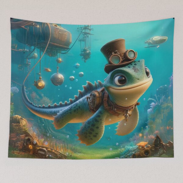 Item preview, Steampunk Albertonectes Underwater Exploration designed and sold by Sillytoe.