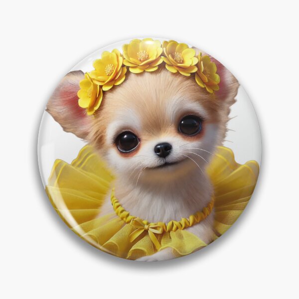 Item preview, Playful chihuahua puppy in a bright yellow tutu. designed and sold by toypoodlemom.