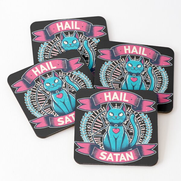 Item preview, Hail Satan Funny Blue Cat Pentagram Heart designed and sold by TomFrontierArt.