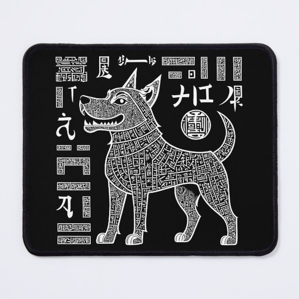 Item preview, Chinese Dog with Mystical Calligraphy designed and sold by DevemDavam.