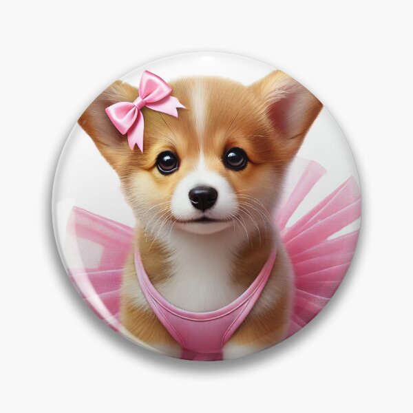 Item preview, Lovable corgi puppy in a baby pink tutu designed and sold by toypoodlemom.