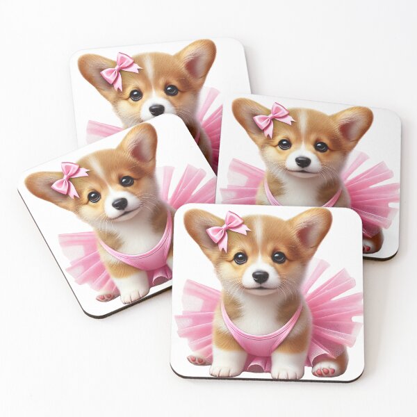Item preview, Lovable corgi puppy in a baby pink tutu designed and sold by toypoodlemom.